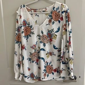 LOFT plus floral v neck blouse 16